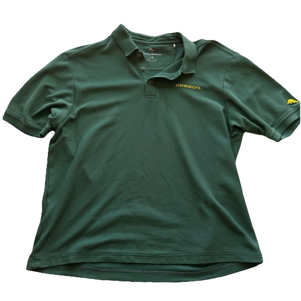 Oregon Ducks Tommy Bahama Polo Shirt Men's Large Green Collegiate College Sports